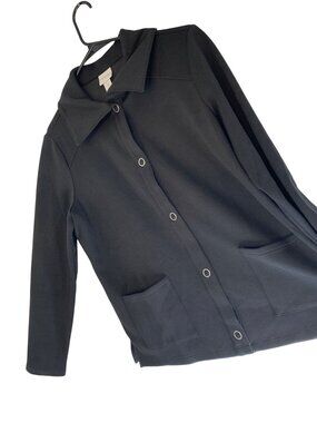 Weekends By Chicos Black Womens Long Sleeve Jacket Snap Closure NWT Size M